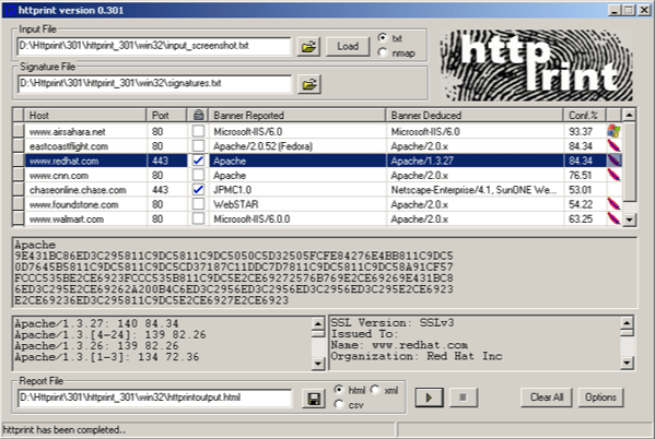 httprint Download - Web Server Fingerprinting Tool