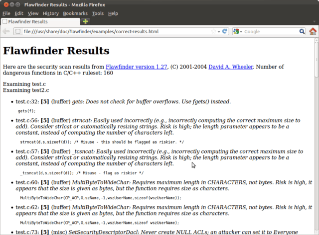 Flawfinder - Source Code Auditing Tool