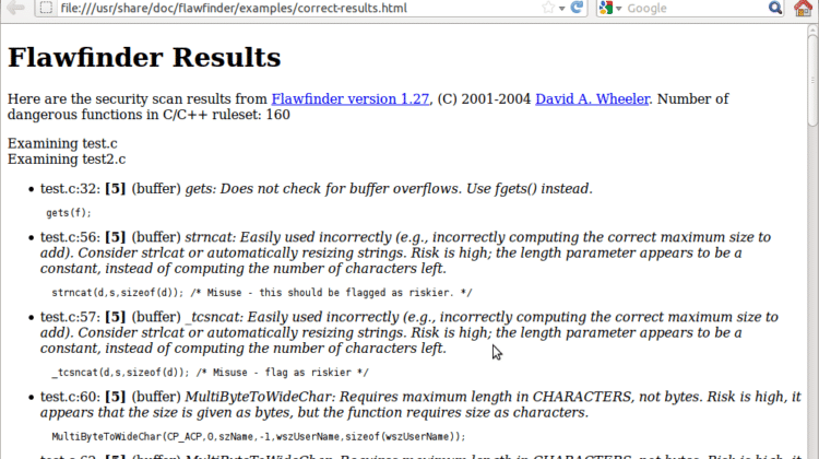 Flawfinder - Source Code Auditing Tool