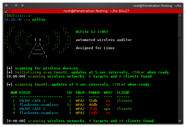 wifite - Mass Wifi WEP/WPA Key Cracking Tool