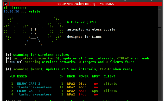 wifite - Mass Wifi WEP/WPA Key Cracking Tool