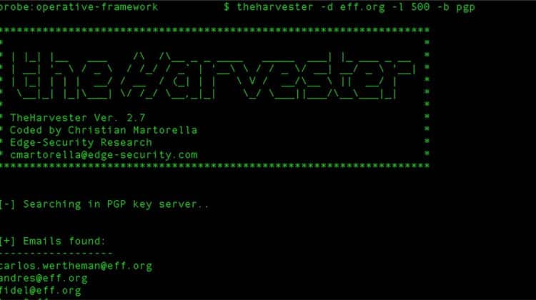 theHarvester - Gather E-mail Accounts, Subdomains, Hosts, Employee Names