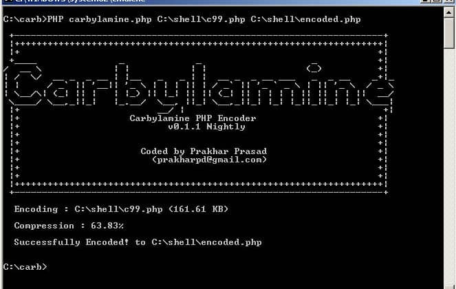 Carbylamine - A PHP Script Encoder to Obfuscate Encode PHP Files