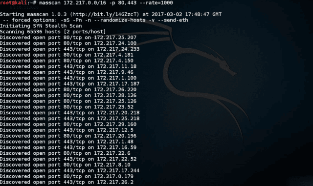 masscan - Really Fast Network Scanner For TCP