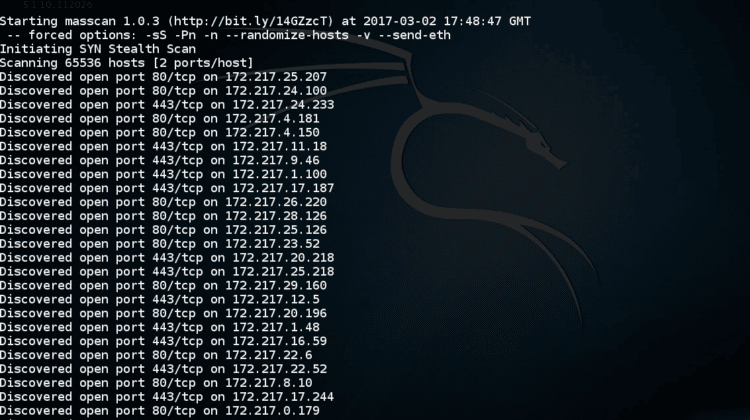 masscan - Really Fast Network Scanner For TCP
