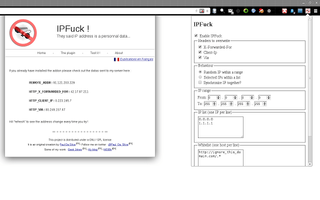 IPFlood (was IPFuck) - Firefox Add-on To Hide Your IP