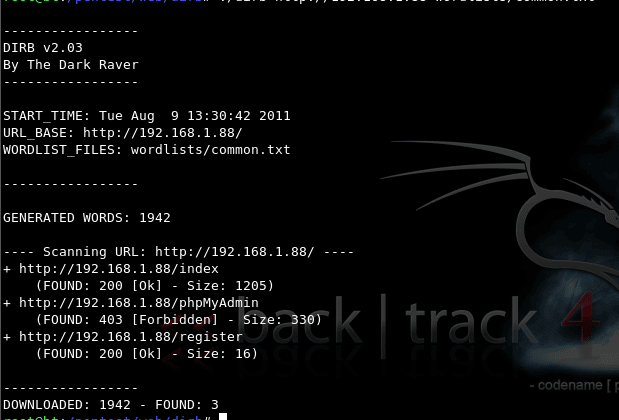 DIRB - Domain Brute-forcing Tool
