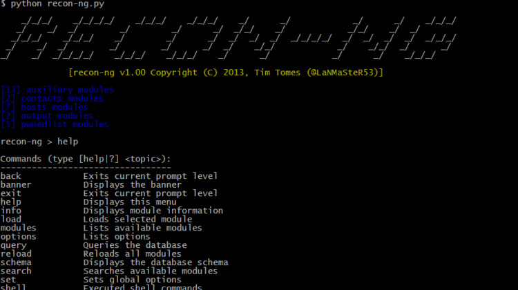 Recon-ng - Web Reconnaissance Framework