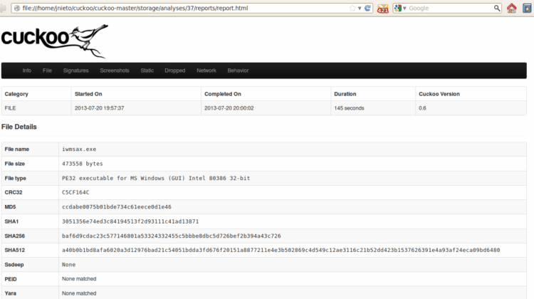 Cuckoo Sandbox - Automated Malware Analysis System