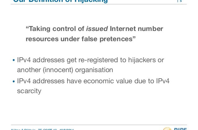 Criminal Rings Hijacking Unused IPv4 Address Spaces