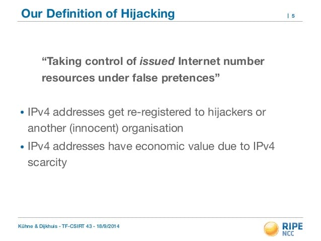 Criminal Rings Hijacking Unused IPv4 Address Spaces