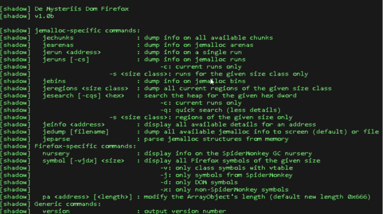 shadow - Firefox Heap Exploitation Tool (jemalloc)
