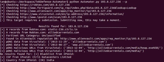 Automater - IP & URL OSINT Analysis