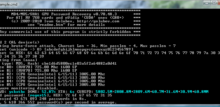 IGHASHGPU - GPU Based Hash Cracking - SHA1, MD5 & MD4
