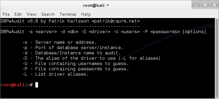 DBPwAudit - Database Password Auditing Tool
