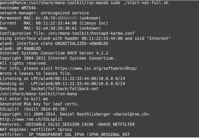 MANA Toolkit - Rogue Access Point (evilAP) And MiTM Attack Tool