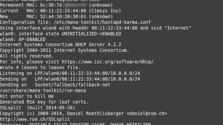 MANA Toolkit - Rogue Access Point (evilAP) And MiTM Attack Tool