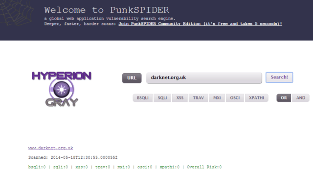 PunkSPIDER -  A Web Vulnerability Search Engine