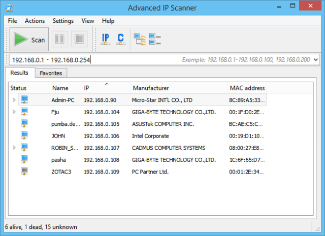 Advanced IP Scanner - Fast Lightweight Free Windows Port Scanner