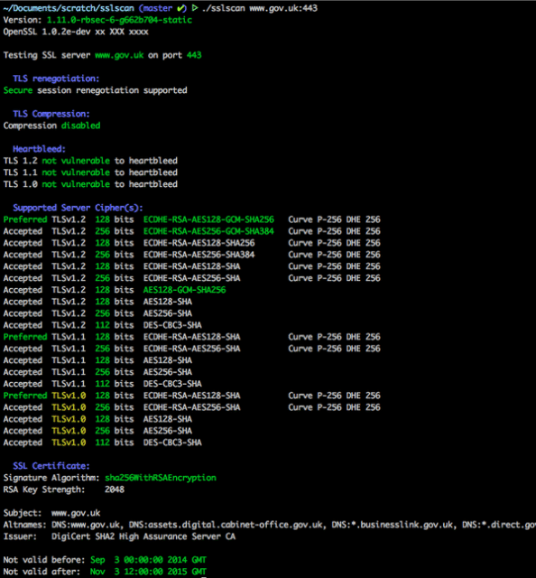 sslscan - Detect SSL Versions & Cipher Suites (Including TLS)