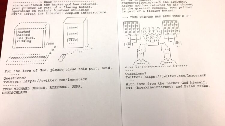 160,000 Network Printers Hacked