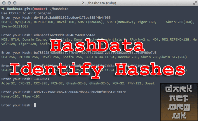 HashData - A Command-line Hash Identifying Tool