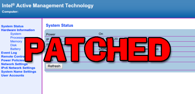 Intel Finally Patches Critical AMT Bug (Kinda)