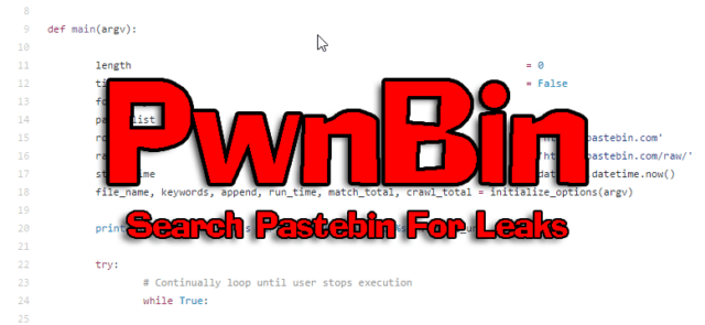PwnBin - Python Pastebin Search Tool