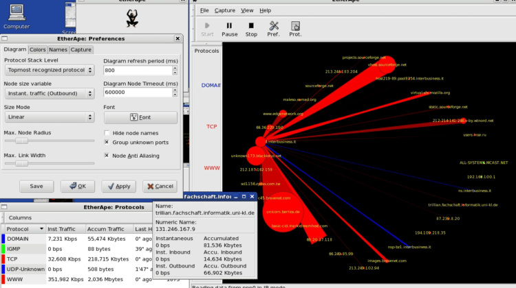 EtherApe - Graphical Network Monitor