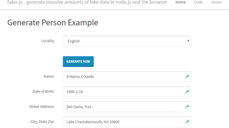 faker.js - Tool To Generate Fake Data