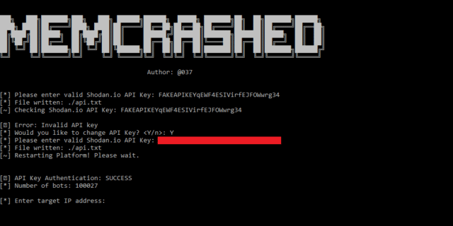 Memcrashed - Memcached DDoS Exploit Tool
