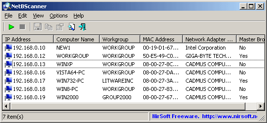 NetBScanner - NetBIOS Network Scanner