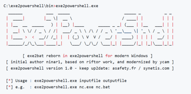 exe2powershell - Convert EXE to BAT Files