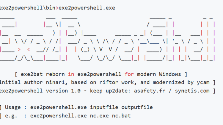exe2powershell - Convert EXE to BAT Files