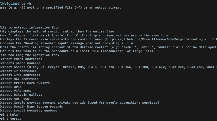 DataSurgeon - Extract Sensitive Information (PII) From Logs